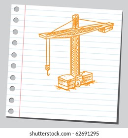 Hand drawn crane