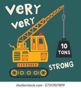 Hand Drawn Crane Ilustração vetorial