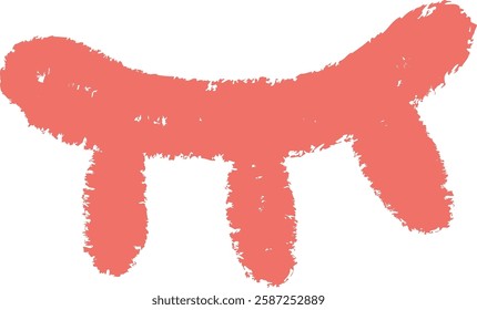 Hand Drawn Crayon Abstract Shape Vector Illustration