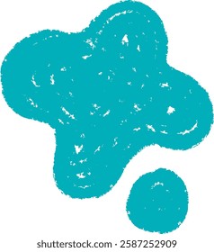 Hand Drawn Crayon Abstract Shape Vector Illustration