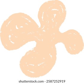 Hand Drawn Crayon Abstract Shape Vector Illustration