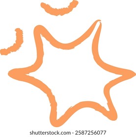 Hand Drawn Crayon Abstract Star Vector Illustration