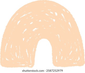 Hand Drawn Crayon Arch Shape Vector Illustration