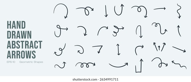 Escova de seta de giz de cera desenhada à mão Conjunto com divertido Kid Sketch Giz Traços Lápis Grunge Texturas Doodle Linhas Vetor mão desenhado escova traçado para apresentação e projetos de design criativo
