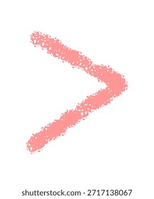 Ícone de símbolo de colchete de giz de cera desenhado à mão em estilo de fonte rosa. Esse caractere de esboço adiciona um sinal de pontuação divertida como um elemento exclusivo. Ícone distinto e fonte criativa para arte de texto colorido.