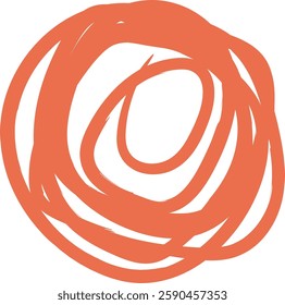 Hand Drawn Crayon Circle Doodle Vector Illustration
