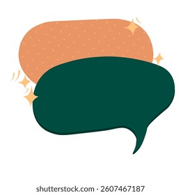 Hand drawn crayon cloud message. Empty colorful grunge , charcoal, chalk speech bubbles set in doodle style. Vector balloon speak sign