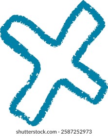 Hand Drawn Crayon Cross Shape Vector Illustration
