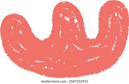 Hand Drawn Crayon Flower Shape Vector Illustration