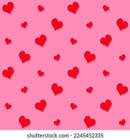 Hand Drawn Crayon Heart Seamless Pattern