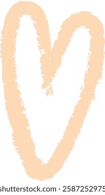 Hand Drawn Crayon Heart Shape Vector Illustration