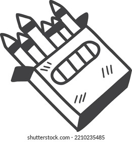 Hand Drawn crayon illustration isolated on background