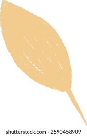 Hand Drawn Crayon Leaf Vector Illustration