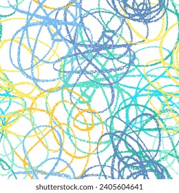 Patrón sin fisuras de la línea de crayon dibujada a mano. Elemento de diseño Doodle. Textura para talleres creativos.