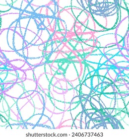 Hand drawn crayon line seamless pattern. Doodle design element. Texture for creative workshops.