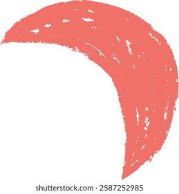 Hand Drawn Crayon Moon Shape Vector Illustration