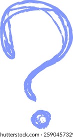 Hand Drawn Crayon Question Mark Vector Illustration
