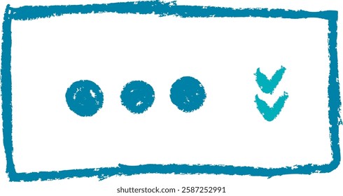 Hand Drawn Crayon Rectangle Chat Vector Illustration