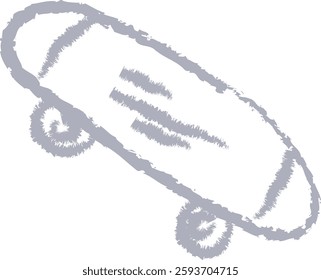 Hand Drawn Crayon Skate Vector Illustration