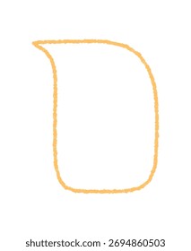 Dibujado a mano globo de discurso de crayón con contorno de rectángulo redondo. Burbuja de texto de pegatina fluida para chat, mensaje y comentario. La forma gráfica naranja simple se adapta como elemento de comunicación creativo.