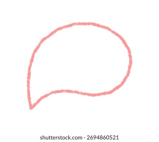 Dibujado a mano crayón de la burbuja del discurso con forma fluida y redonda. Elemento de boceto suave para chat y cuadro de mensaje de comunicación. Contorno gráfico moderno para el diseño de mensajes rectangulares.