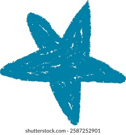 Hand Drawn Crayon Star Shape Vector Illustration