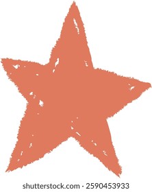 Hand Drawn Crayon Star Vector Illustration
