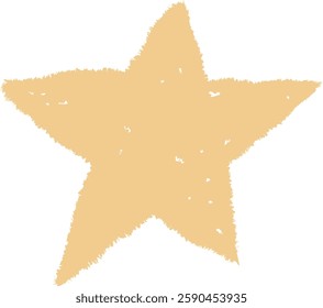 Hand Drawn Crayon Star Vector Illustration