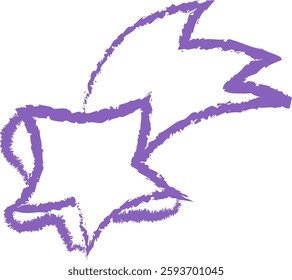 Hand Drawn Crayon Star Vector Illustration
