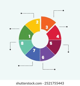Dibujado a mano crayón estilo donut gráfico, dibujado a mano gráfico de negocios, infografía