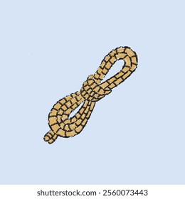Hand drawn crayon style ropes illustration, whimsical hand drawn ropes illustration