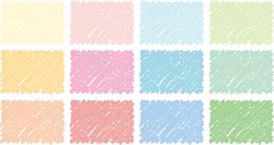 Hand Drawn Crayon Touch Cute Square Frame In Pastel Colors