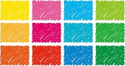 Hand Drawn Crayon Touch Cute Square Frame In Vivid Color
