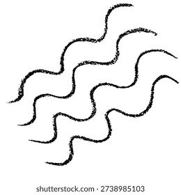 Hand Drawn Crayon Wave Lines Illustration