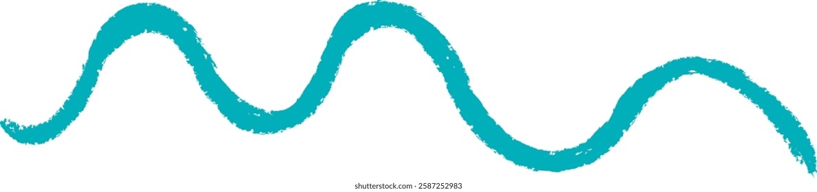 Hand Drawn Crayon Waves Line Vector Illustration