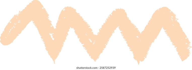 Hand Drawn Crayon Zigzag Line Vector Illustration