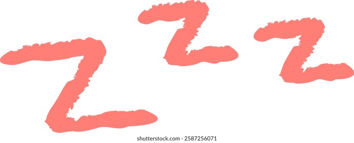 Hand Drawn Crayon Zzz Sleeping Symbols Vector Illustration