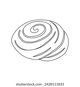 Hand drawn cream puff icon Cartoon Vector illustration Isolated on White Background