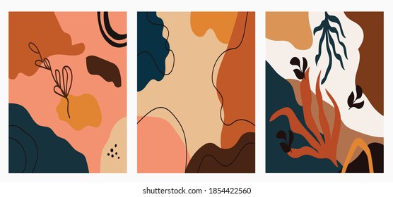 Hand drawn creative abstract backgrounds. Various shapes and doodle objects.
