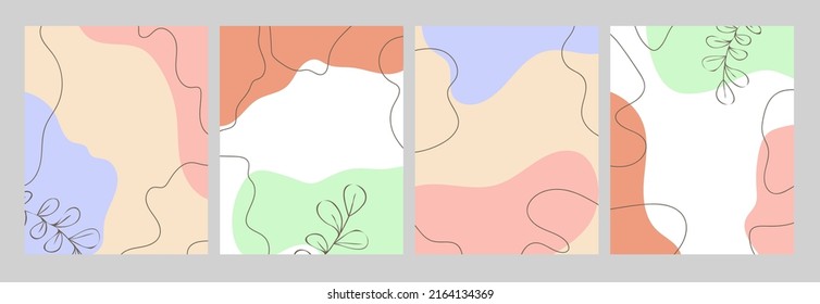 Hand drawn creative abstract backgrounds. Various shapes and doodle objects.