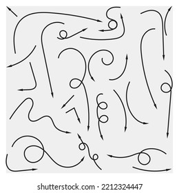 Hand drawn creative arrow line art vector