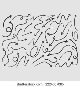 doodle de arte de líneas de flecha creativa dibujado a mano