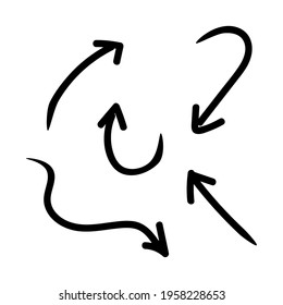 Hand drawn creative arrow set. vector