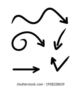 Hand drawn creative arrow set. vector