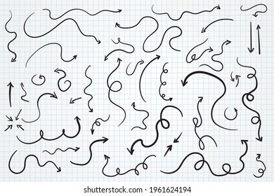 Hand drawn creative arrow set Vector