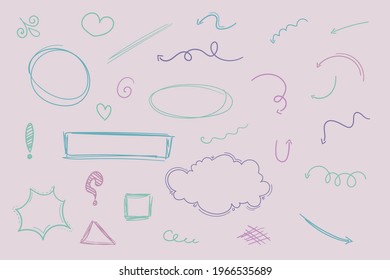 Hand drawn creative arrow set