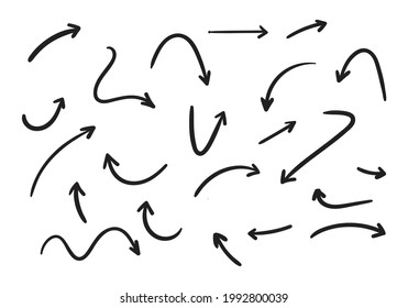 Diseño de conjunto de flecha creativa dibujado a mano Vector