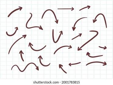 Diseño de conjunto de flecha creativa dibujado a mano Vector
