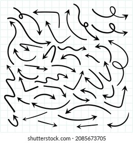 Diseño de conjunto de flecha creativa dibujado a mano