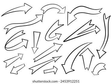 	
Diseño de conjunto de flecha creativa dibujado a mano